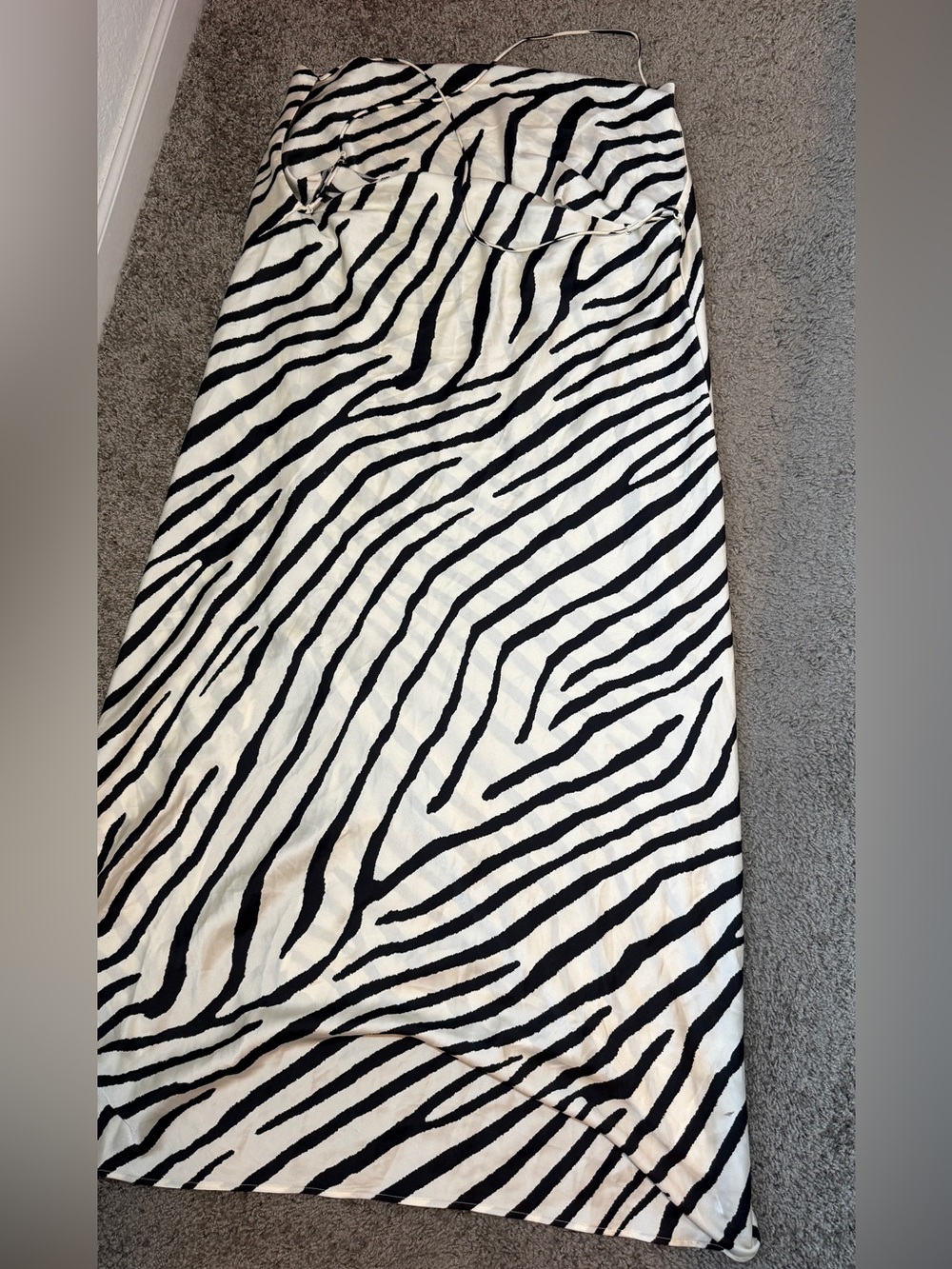Zebra Print Satin Slip Dress